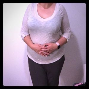 Express heather cream 3/4 sleeve top
